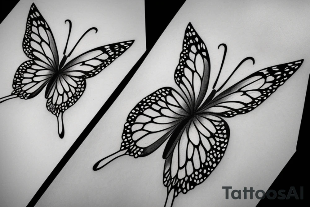 butterfly symmetrical tattoo idea