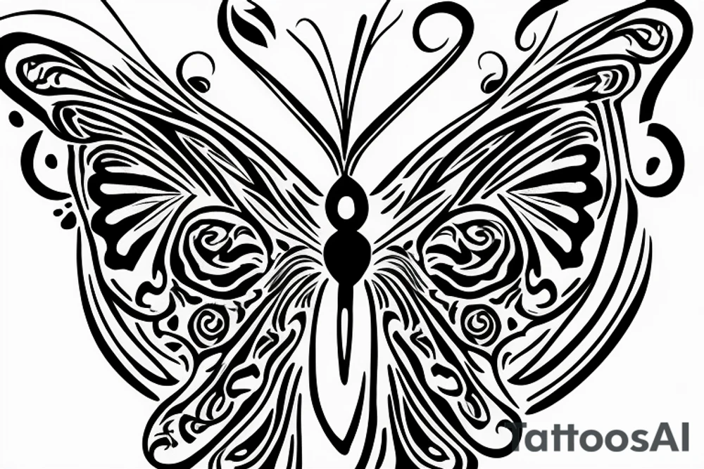 butterfly symmetrical tattoo idea