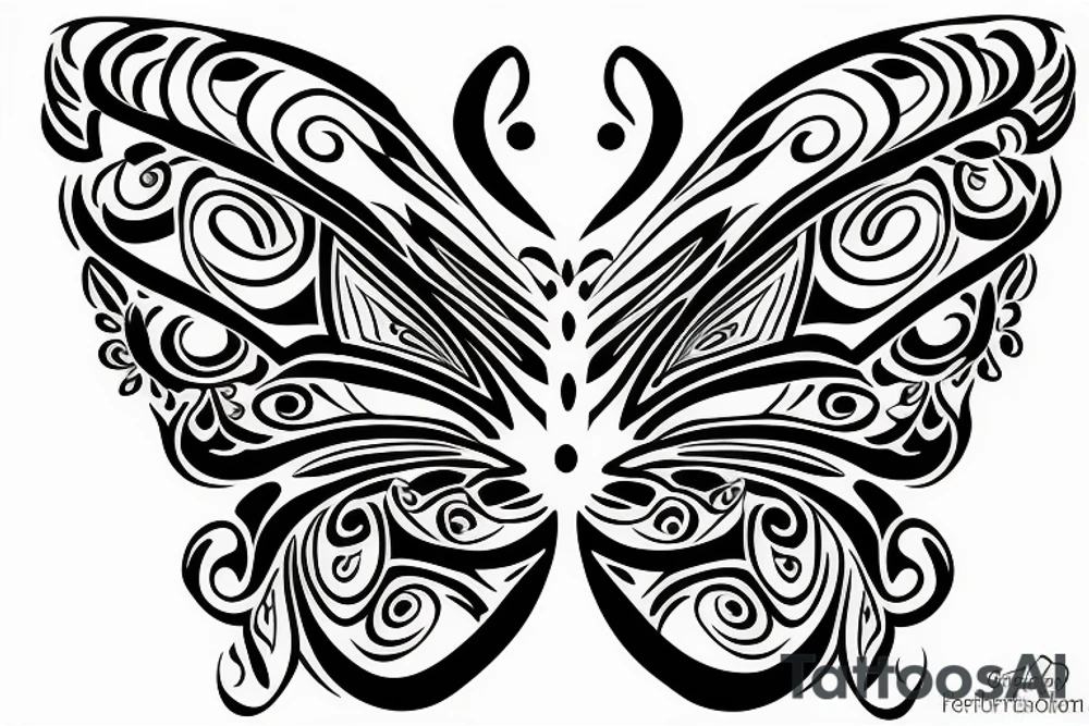 butterfly symmetrical tattoo idea