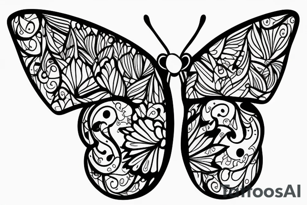 butterfly symmetrical tattoo idea
