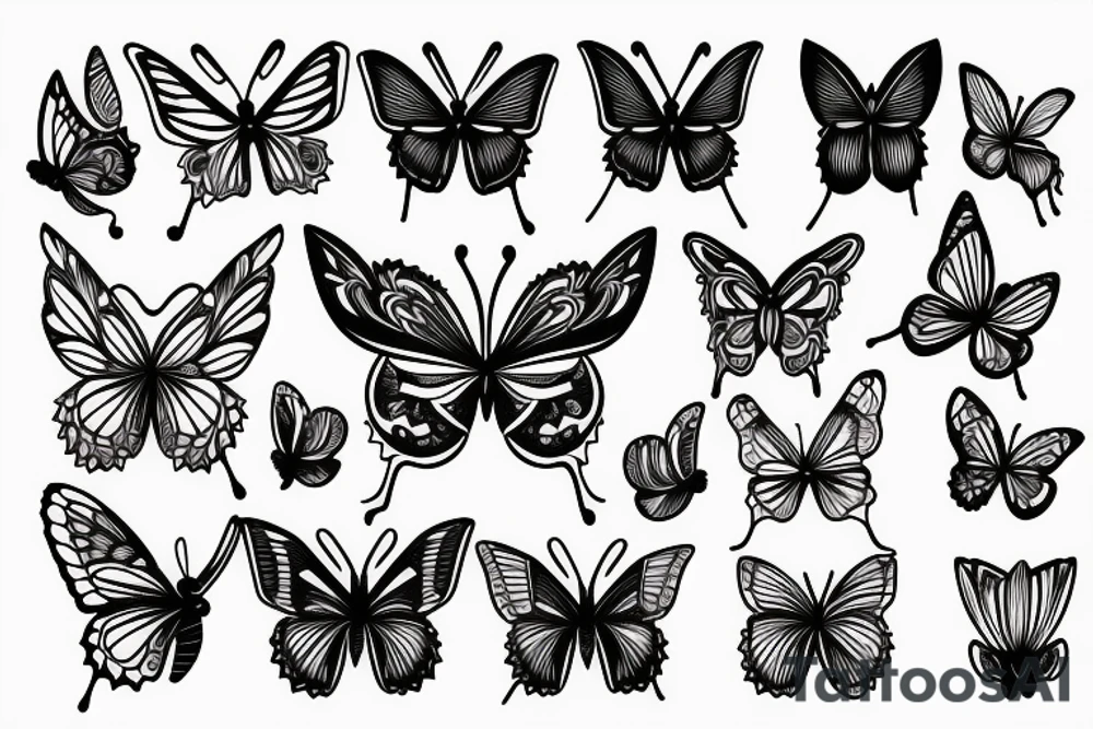 butterfly symmetrical tattoo idea