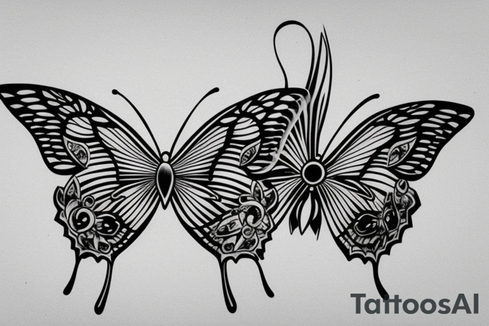 butterfly symmetrical tattoo idea