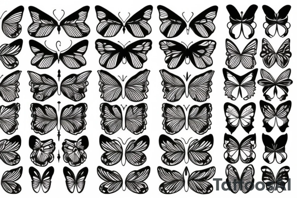 butterfly symmetrical tattoo idea