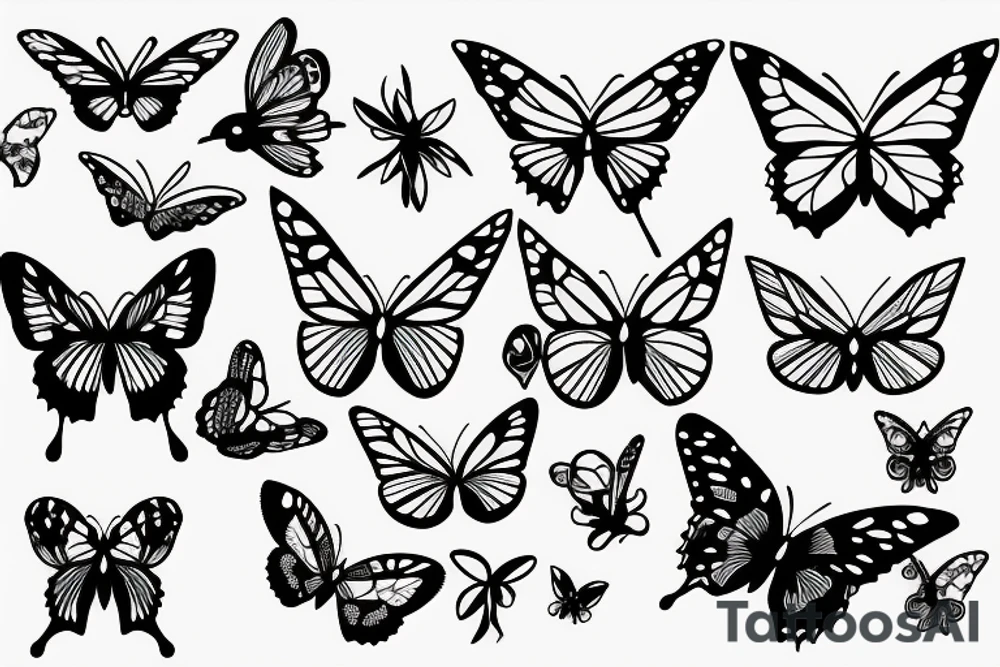 butterfly symmetrical tattoo idea