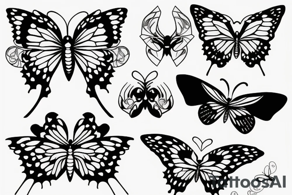 butterfly symmetrical tattoo idea