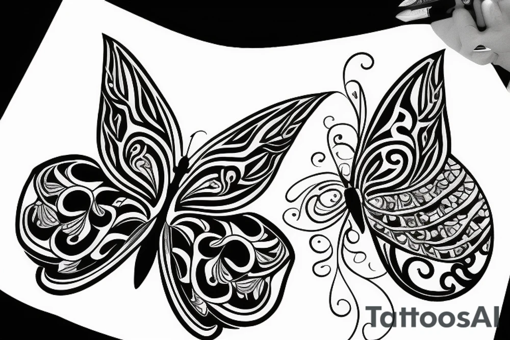butterfly symmetrical tattoo idea