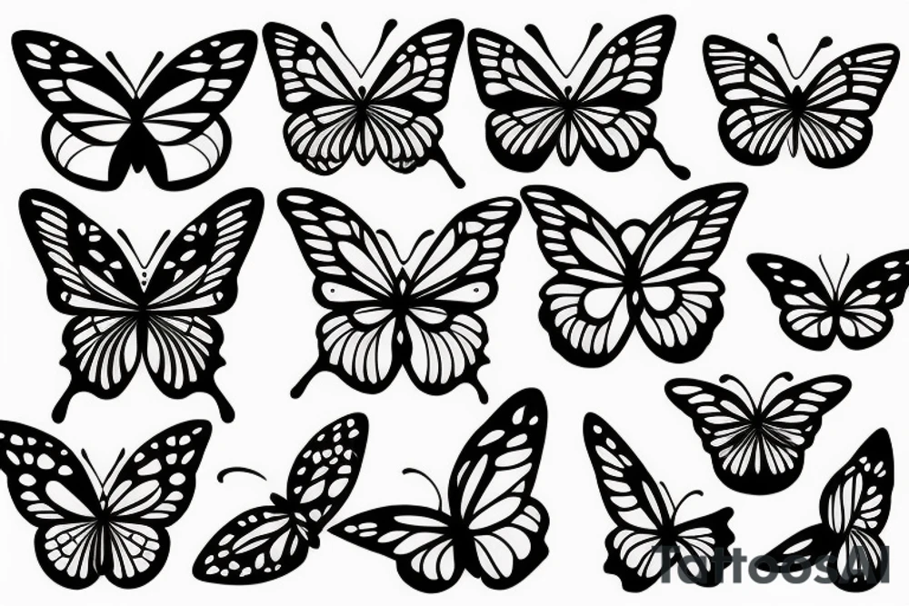 butterfly symmetrical tattoo idea