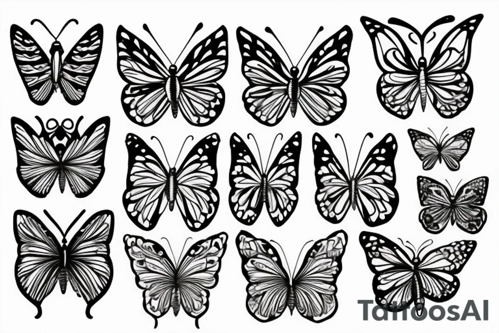 butterfly symmetrical tattoo idea