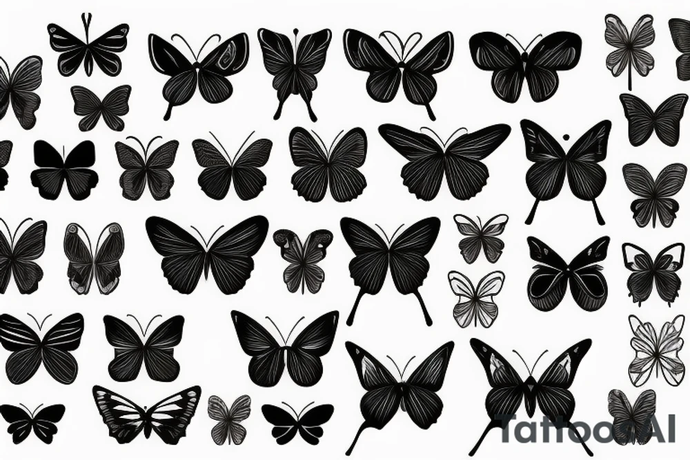 butterfly symmetrical tattoo idea