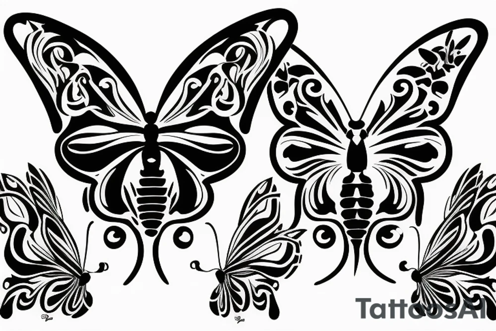 butterfly symmetrical tattoo idea