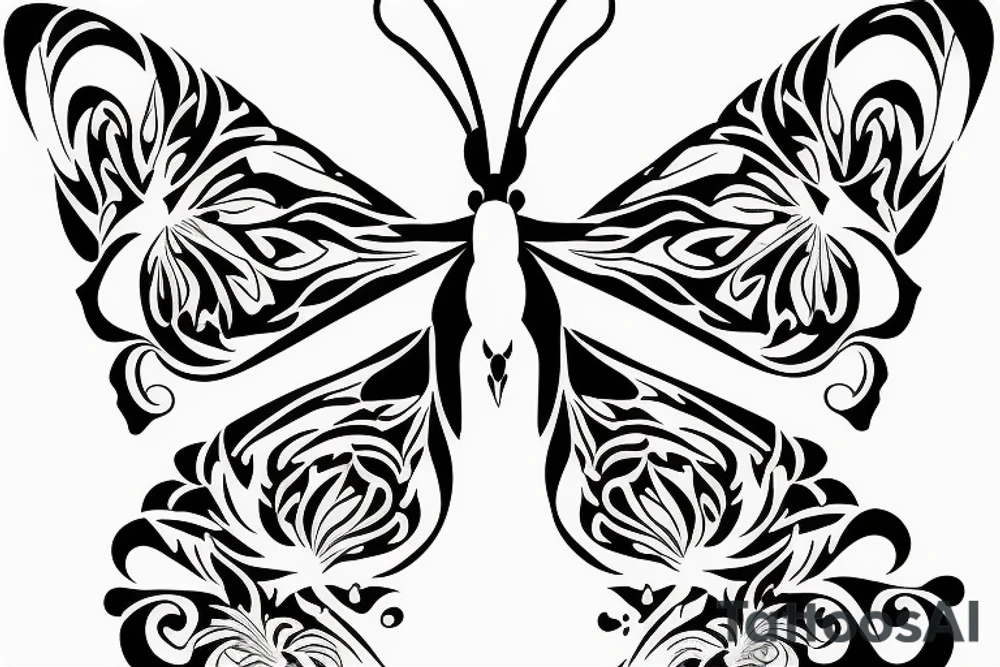 butterfly symmetrical tattoo idea