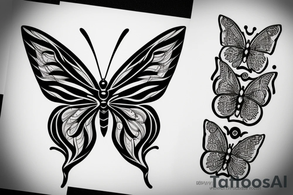 butterfly symmetrical tattoo idea