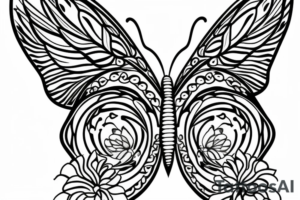 butterfly symmetrical tattoo idea
