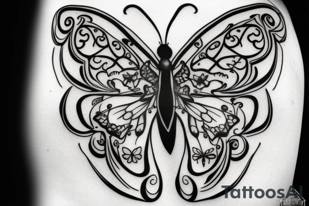 butterfly symmetrical tattoo idea