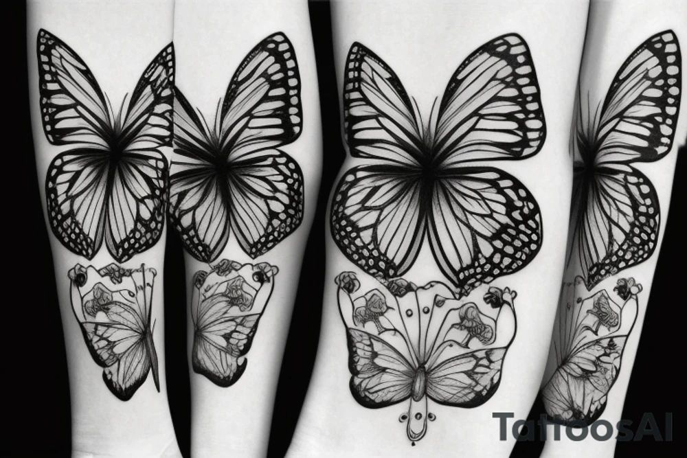butterfly symmetrical tattoo idea