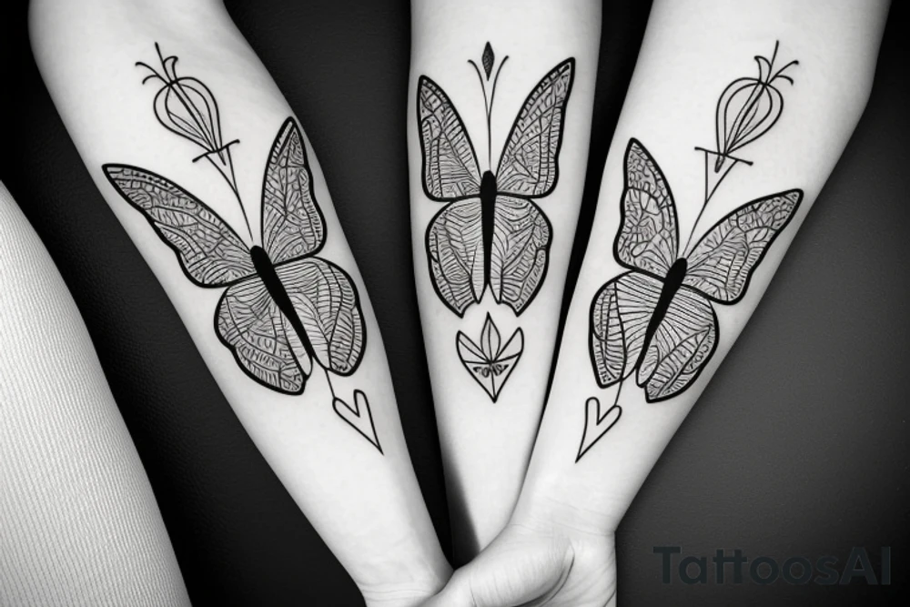 butterfly symmetrical tattoo idea