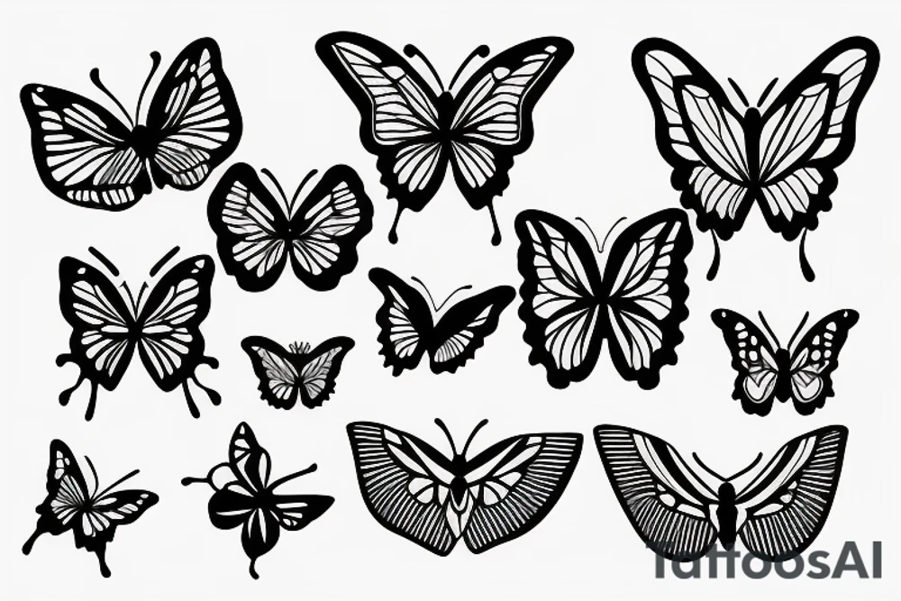butterfly symmetrical tattoo idea