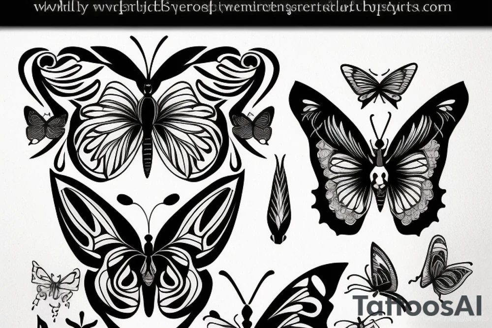 butterfly symmetrical tattoo idea