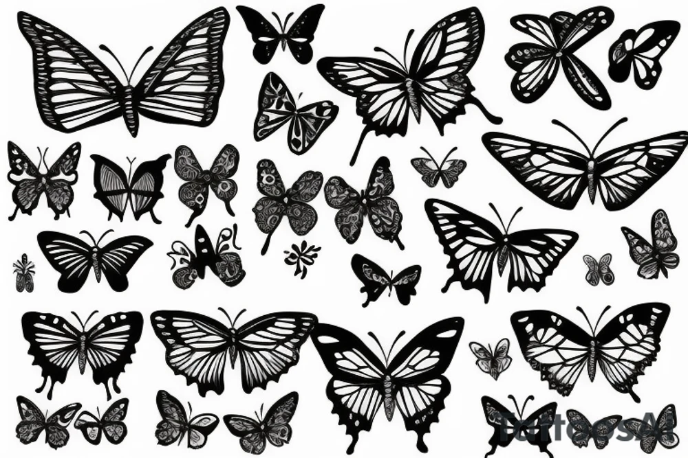 butterfly symmetrical tattoo idea