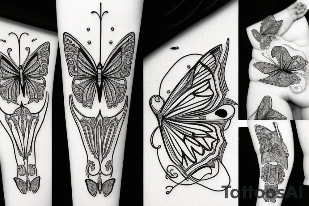 butterfly symmetrical tattoo idea
