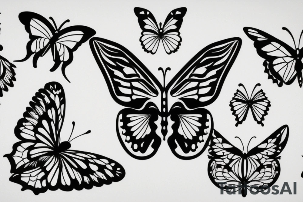 butterfly symmetrical tattoo idea