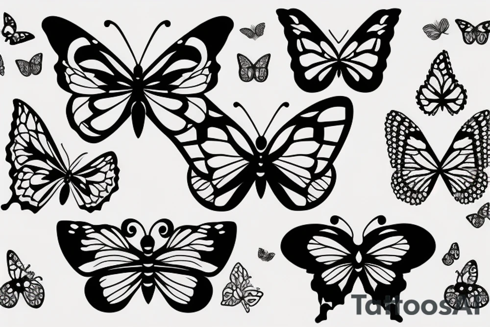 butterfly symmetrical tattoo idea