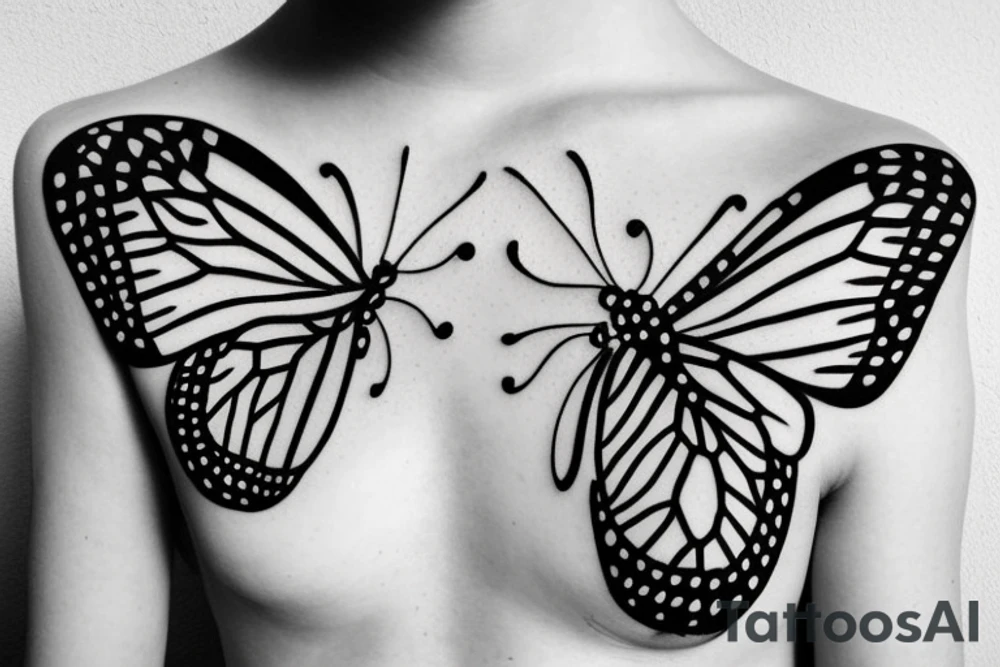 butterfly symmetrical tattoo idea