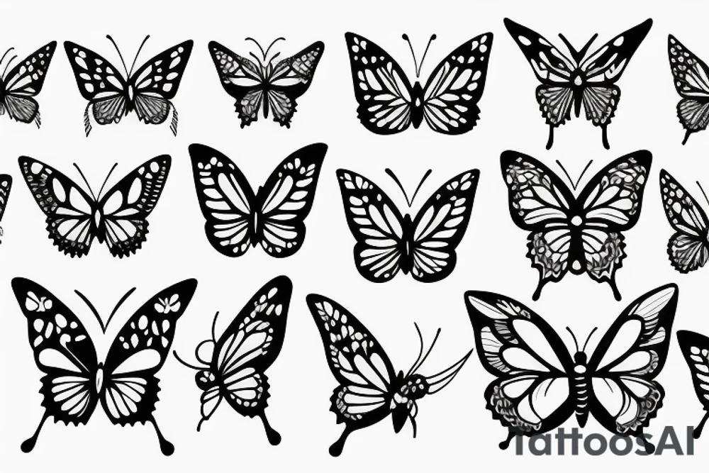butterfly symmetrical tattoo idea