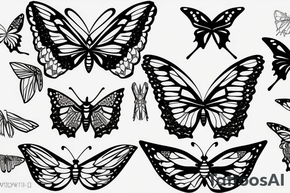 butterfly symmetrical tattoo idea