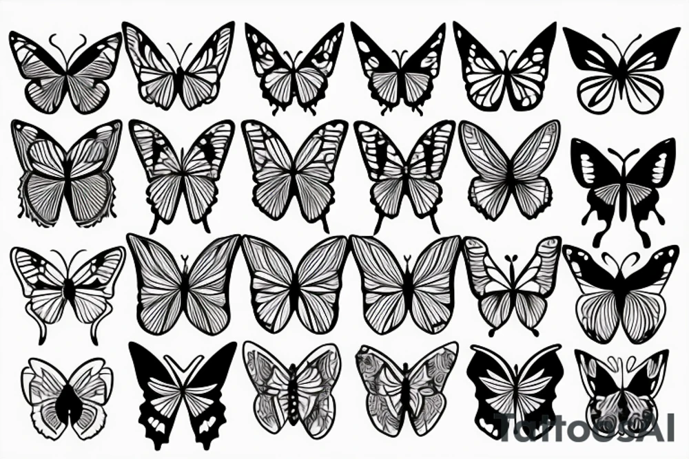 butterfly symmetrical tattoo idea