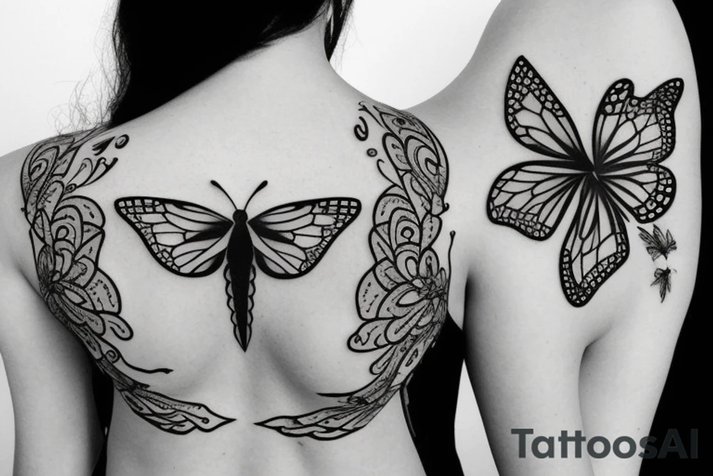 butterfly symmetrical tattoo idea