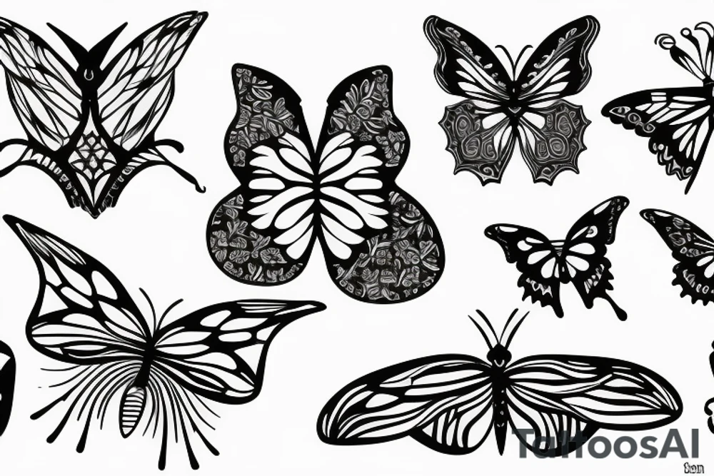 butterfly symmetrical tattoo idea
