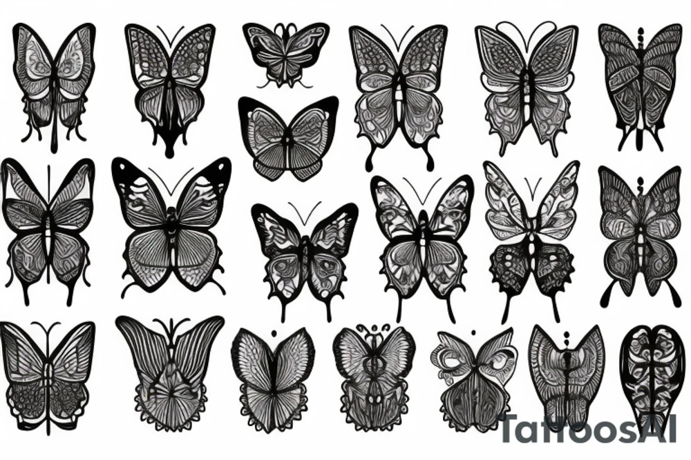 butterfly symmetrical tattoo idea