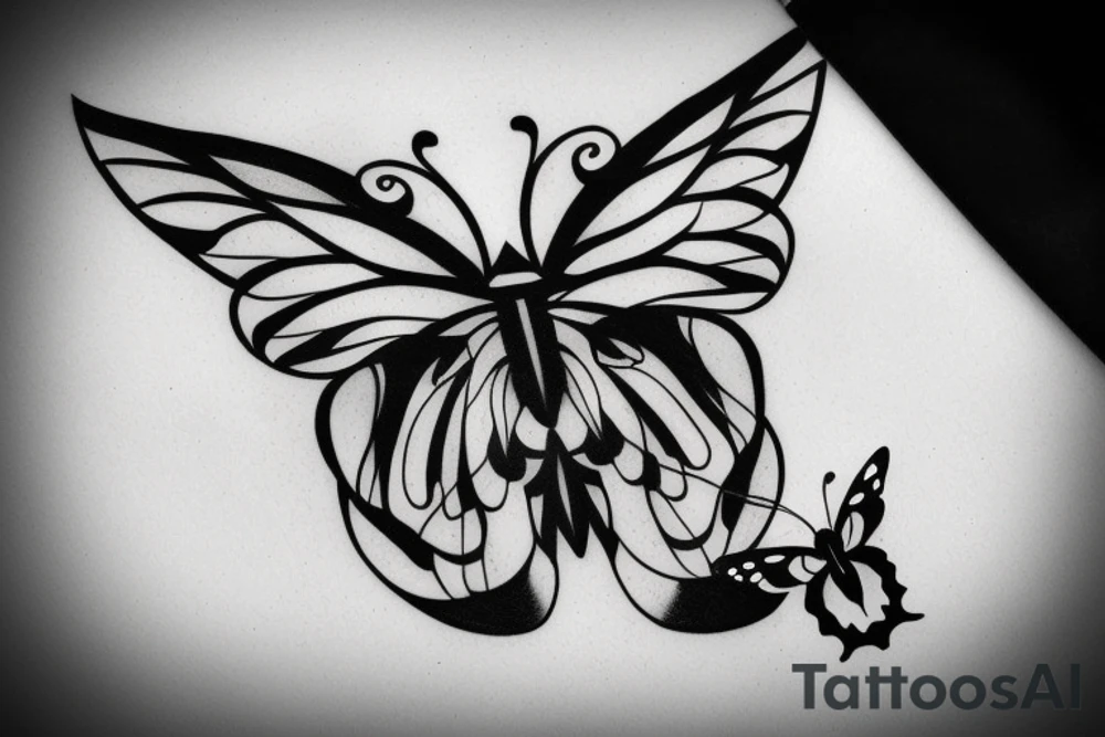 butterfly symmetrical tattoo idea
