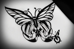 butterfly symmetrical tattoo idea