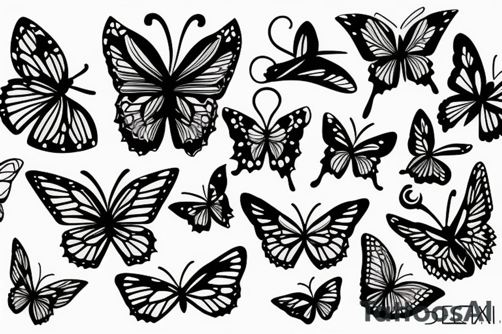 butterfly symmetrical tattoo idea