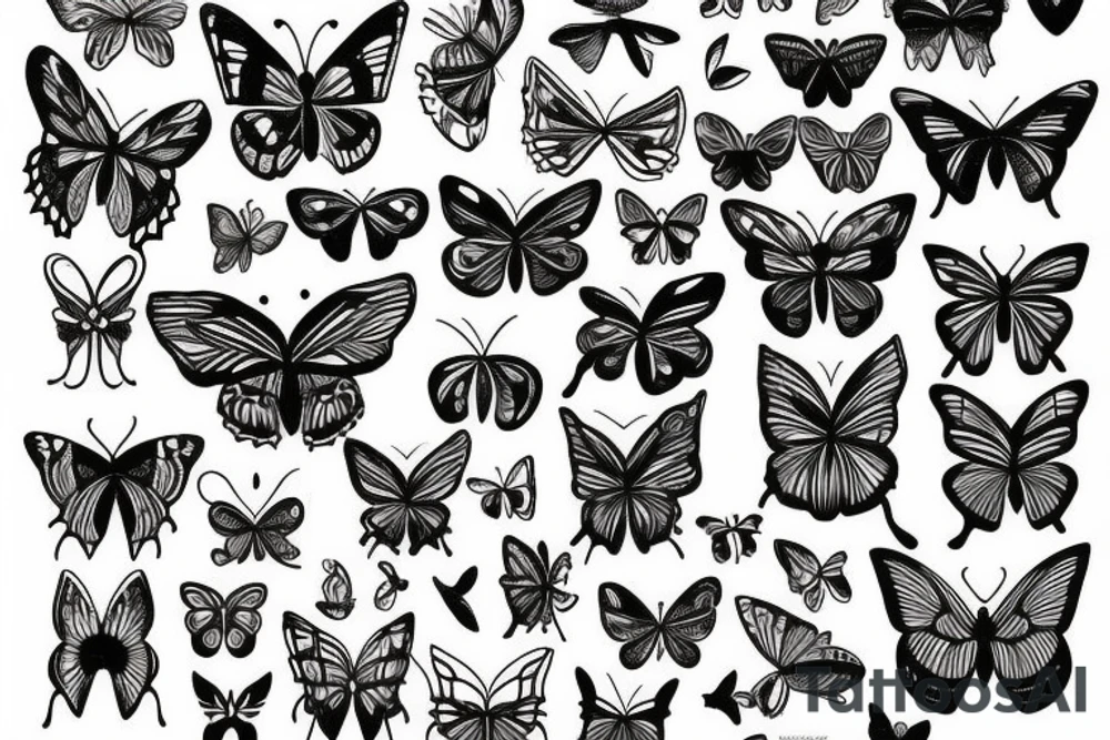 butterfly symmetrical tattoo idea