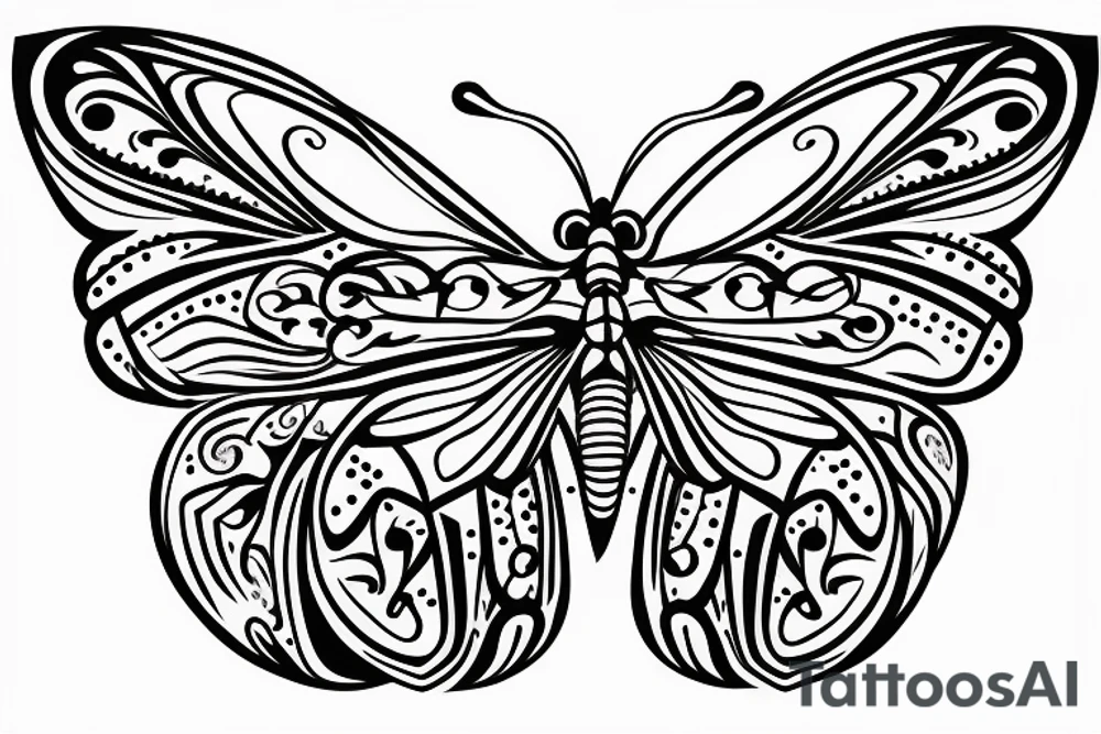 butterfly symmetrical tattoo idea
