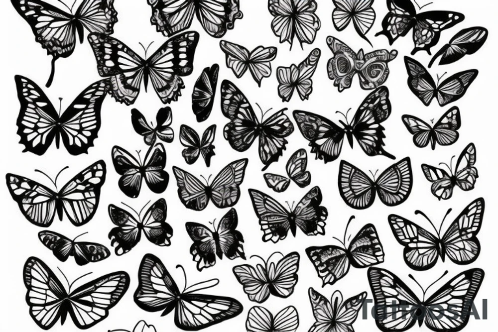 butterfly symmetrical tattoo idea