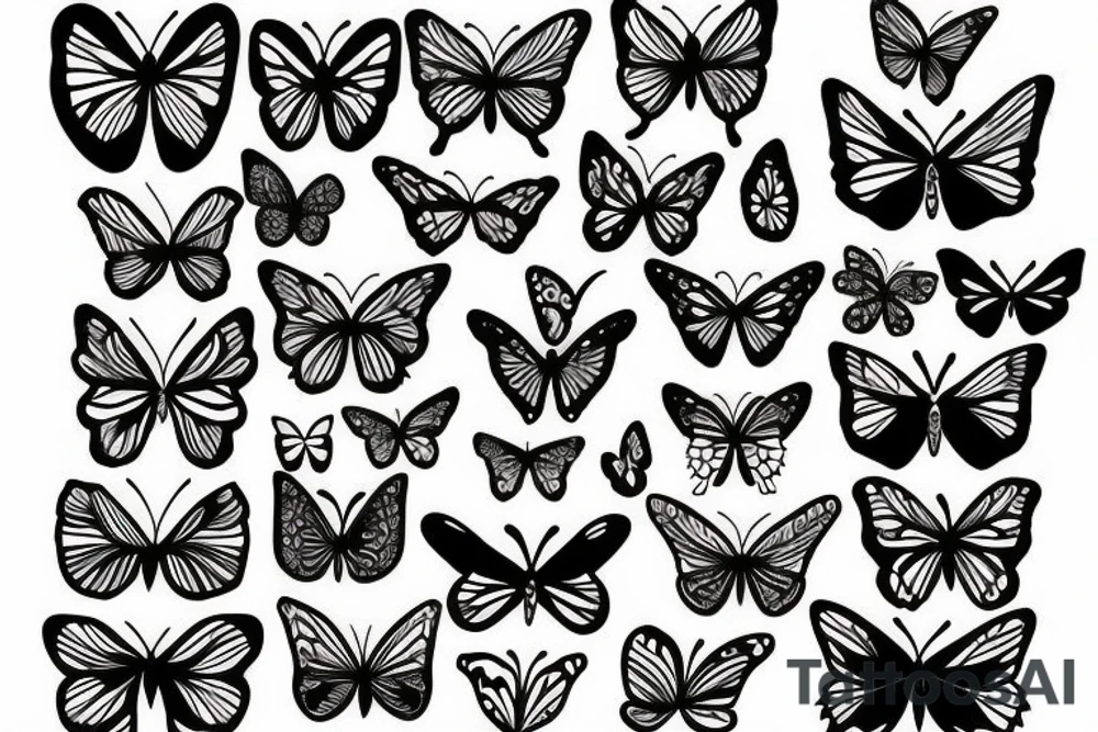 butterfly symmetrical tattoo idea