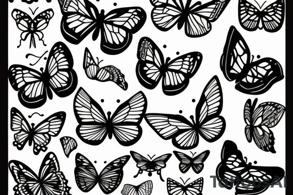 butterfly symmetrical tattoo idea