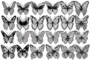 butterfly symmetrical girl tattoo idea