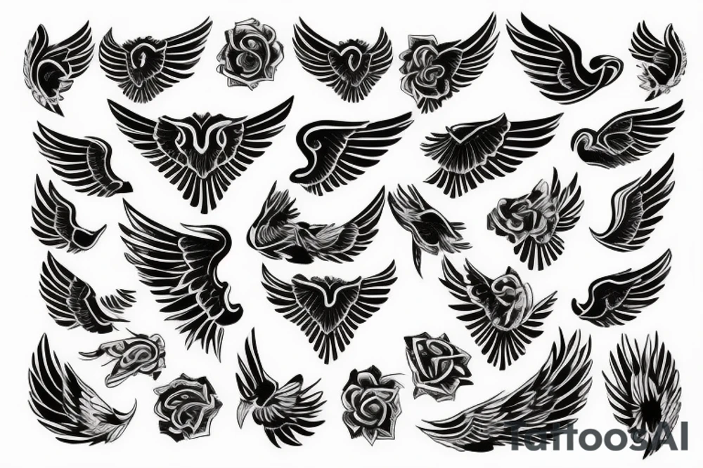 wings symmetrical tattoo idea