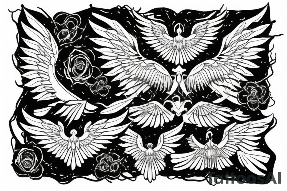 wings symmetrical tattoo idea
