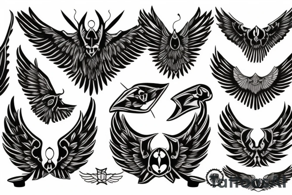 wings symmetrical tattoo idea