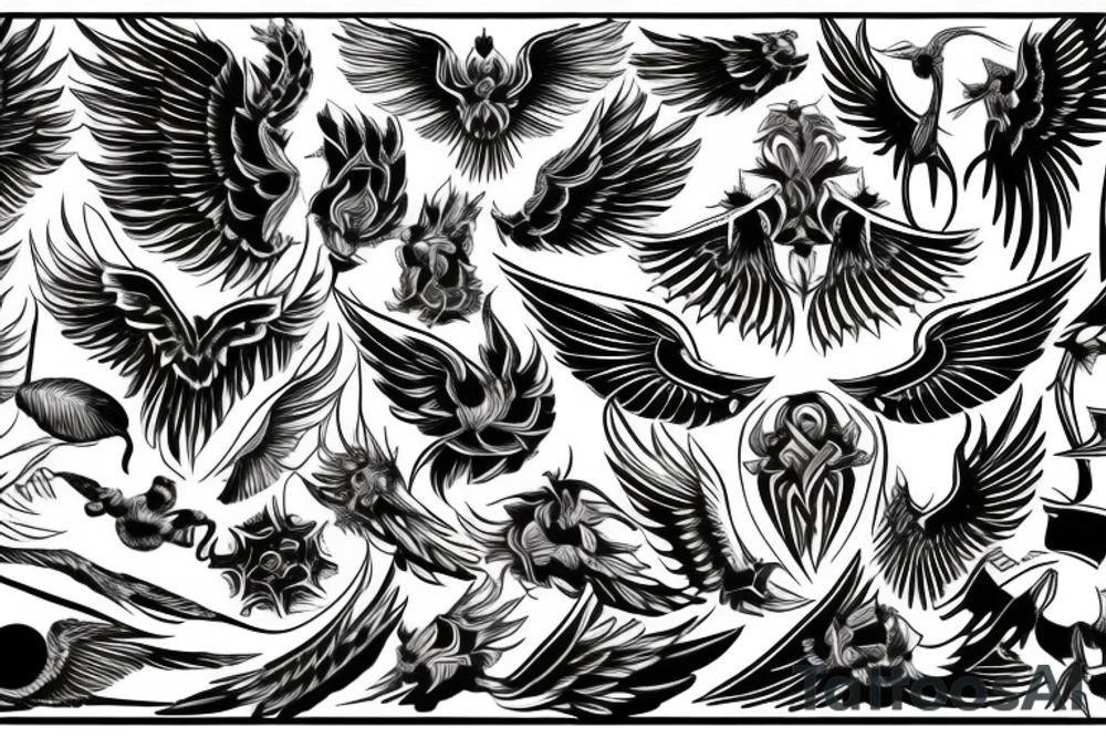 wings symmetrical tattoo idea