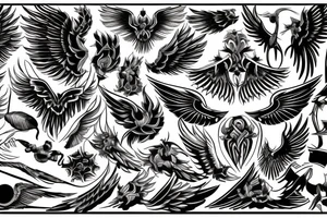 wings symmetrical tattoo idea