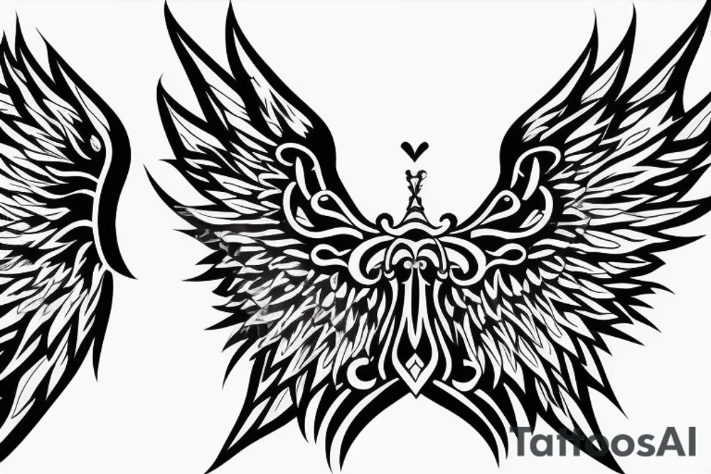 wings symmetrical tattoo idea