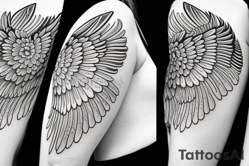 wings symmetrical tattoo idea