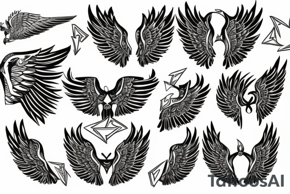 wings symmetrical tattoo idea